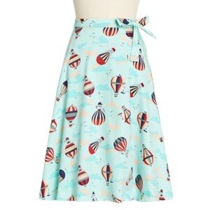 Royal Monk NWT Skirt Feels like Soaring Retro Wrap A-line Skirt Hot air Balloon